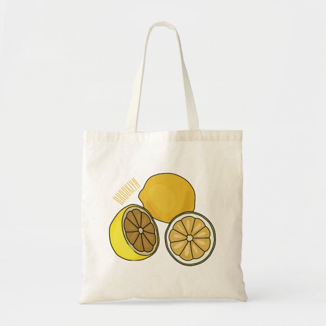 Bolsa Tote Ilustração de desenho animado de limão (Frente)