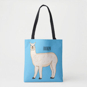Bolsa Tote Ilustração de desenho animado de Llama