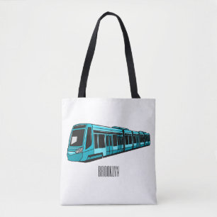Bolsa Tote Ilustração de desenho animado de locomotiva elétri