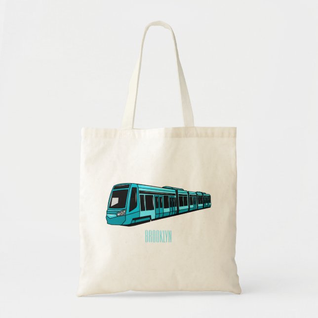 Bolsa Tote Ilustração de desenho animado de locomotiva elétri (Frente)