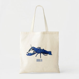 Bolsa Tote Ilustração de desenho animado de marron azul