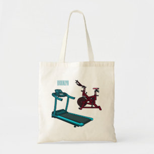 Bolsa Tote Ilustração de desenho animado de moinho e biciclet