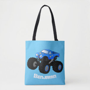 Bolsa Tote Ilustração de desenho animado de monstro azul boni