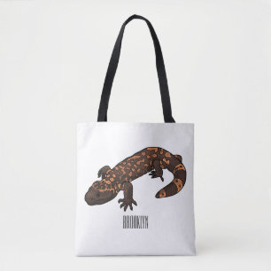 Bolsa Tote ilustração de desenho animado de monstro de gila