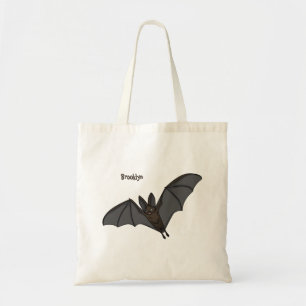 Bolsa Tote Ilustração de desenho animado de morcegos grande
