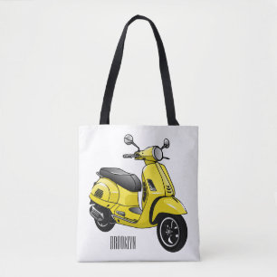 Bolsa Tote Ilustração de desenho animado de motocicleta