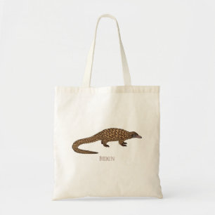 Bolsa Tote Ilustração de desenho animado de pangolim de cauda