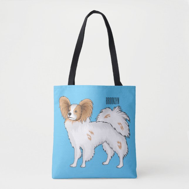 Bolsa Tote Ilustração de desenho animado de Papillon (Frente)