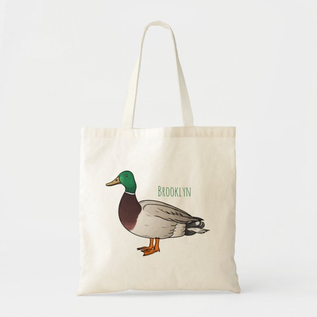 Bolsa Tote Ilustração de desenho animado de pato-reais (Frente)