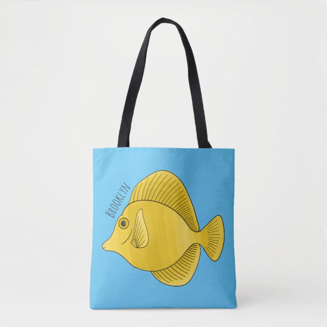 Bolsa Tote Ilustração de desenho animado de peixe dançado ama (Frente)