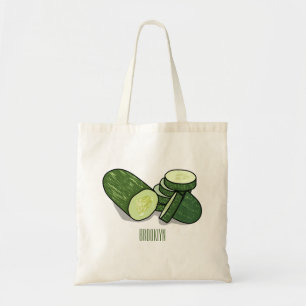 Bolsa Tote Ilustração de desenho animado de pepino
