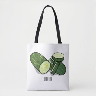 Bolsa Tote Ilustração de desenho animado de pepino