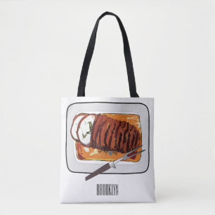 Bolsa Tote Ilustração de desenho animado de peru-bravo