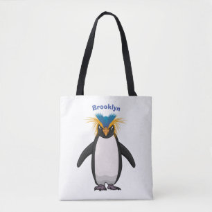 Bolsa Tote Ilustração de desenho animado de pinguim macarrão