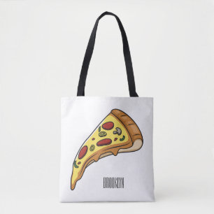 Bolsa Tote Ilustração de desenho animado de pizza