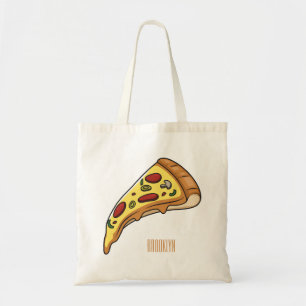 Bolsa Tote Ilustração de desenho animado de pizza