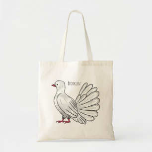 Bolsa Tote Ilustração de desenho animado de pombo-cauda