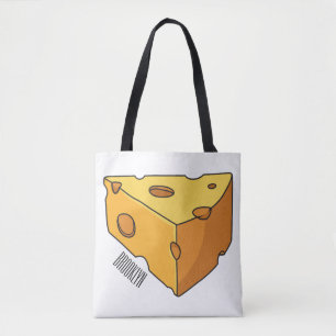 Bolsa Tote Ilustração de desenho animado de queijo