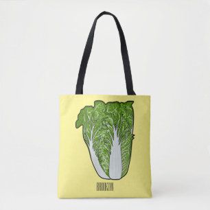 Bolsa Tote Ilustração de desenho animado de repolho chinês
