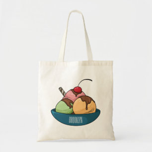 Bolsa Tote ilustração de desenho animado de sorvete