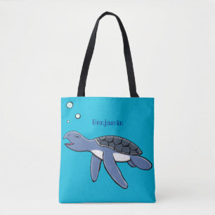 Bolsa Tote Ilustração de desenho animado de tartaruga-do-ma