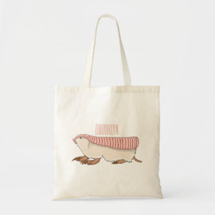 Bolsa Tote Ilustração de desenho animado de tatu-fada rosa