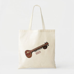 Bolsa Tote Ilustração de desenho animado de violão