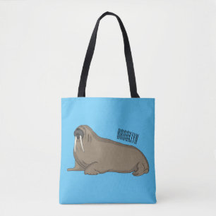 Bolsa Tote Ilustração de desenho animado de Walrus