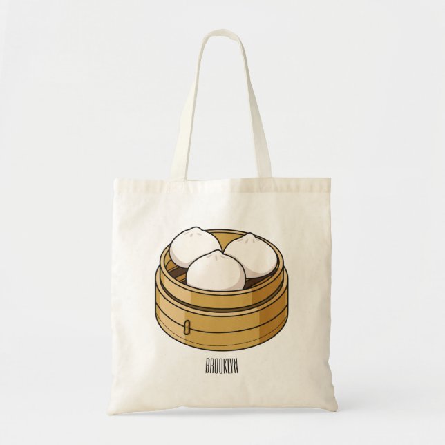 Bolsa Tote Ilustração de desenho animado Dim sum (Frente)