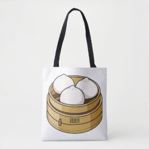 Bolsa Tote Ilustração de desenho animado Dim sum