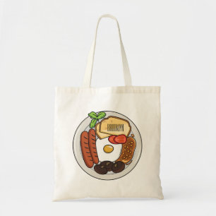 Bolsa Tote Ilustração de desenho animado do café da manhã em