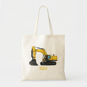 Bolsa Tote Ilustração de desenho animado do crawler escavator