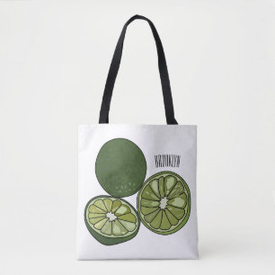 Bolsa Tote Ilustração de desenho animado do limão Kaffir