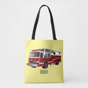 Bolsa Tote Ilustração de desenho animado do motor de incêndio