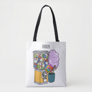 Bolsa Tote Ilustração de desenho animado doce
