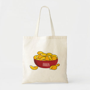 Bolsa Tote Ilustração de desenho animado em chip de batata