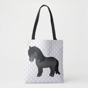 Bolsa Tote Ilustração de desenho animado fofo de pônei Shetla