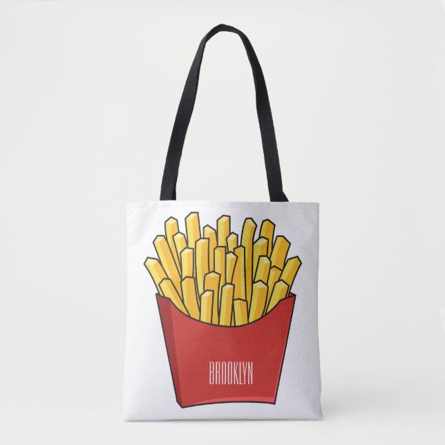 Bolsa Tote Ilustração de desenho animado francês (Frente)