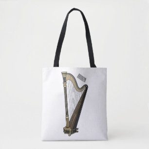 Bolsa Tote Ilustração de desenho animado Harp