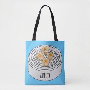 Bolsa Tote Ilustração de desenho animado Shumai dim sum