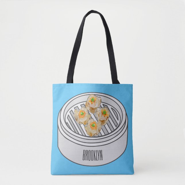 Bolsa Tote Ilustração de desenho animado Shumai dim sum (Frente)