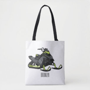 Bolsa Tote Ilustração de desenho animado Snowmobile