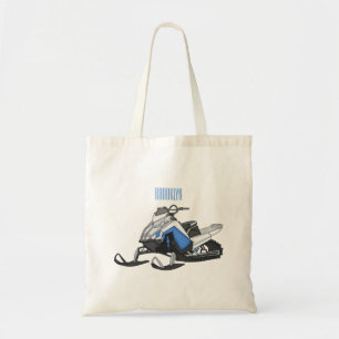 Bolsa Tote Ilustração de desenho animado Snowmobile