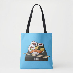 Bolsa Tote Ilustração de desenho animado Sushi