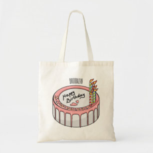 Bolsa Tote Ilustração de desenho de bolo de aniversário