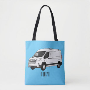 Bolsa Tote Ilustração de desenho de carrinha de entrega