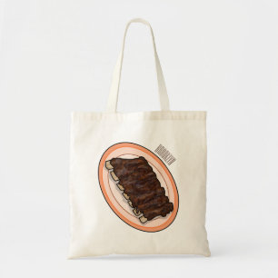 Bolsa Tote Ilustração de desenho de costelas curtas