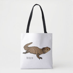 Bolsa Tote Ilustração de desenho de lagarto girado por Armadi