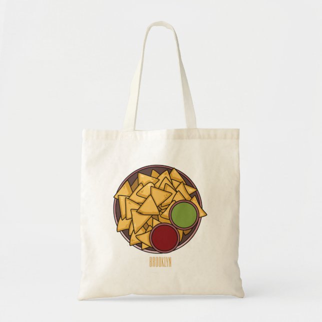 Bolsa Tote Ilustração de desenho de Nachos (Frente)