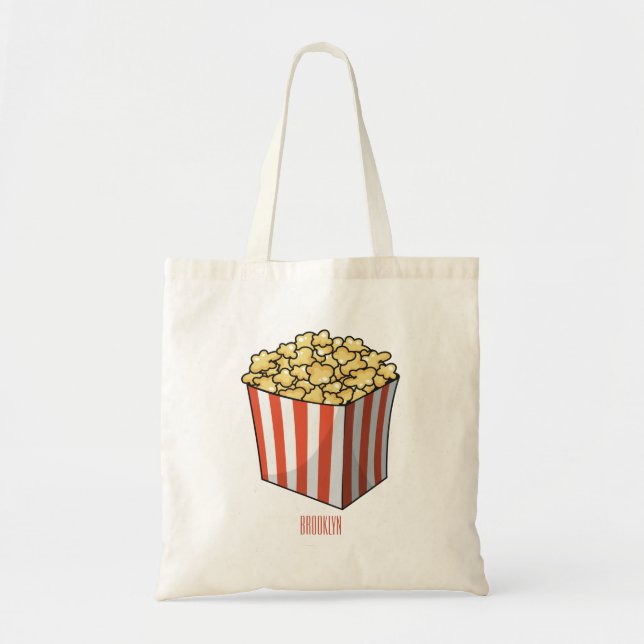 Bolsa Tote Ilustração de desenho de pipoca (Frente)